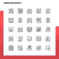 Set of Marketing Growth Line Icon set 25 Icons Vector Minimalism Style Design Black Icons Set Linear pictogram pack