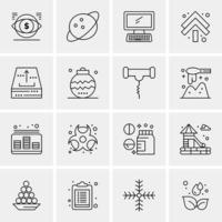 16 iconos universales de negocios vector ilustración de icono creativo para usar en proyectos relacionados con la web y dispositivos móviles