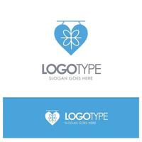 Board Love Heart Wedding Blue Solid Logo with place for tagline vector