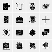 16 iconos universales de negocios vector ilustración de icono creativo para usar en proyectos relacionados con la web y dispositivos móviles