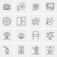 16 iconos universales de negocios vector ilustración de icono creativo para usar en proyectos relacionados con la web y dispositivos móviles