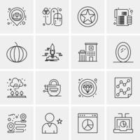 16 iconos universales de negocios vector ilustración de icono creativo para usar en proyectos relacionados con la web y dispositivos móviles