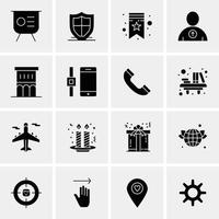 16 iconos universales de negocios vector ilustración de icono creativo para usar en proyectos relacionados con la web y dispositivos móviles