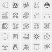 25 iconos de negocios universales vector ilustración de icono creativo para usar en proyectos relacionados con la web y dispositivos móviles