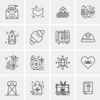 16 iconos universales de negocios vector ilustración de icono creativo para usar en proyectos relacionados con la web y dispositivos móviles