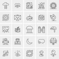 25 iconos de negocios universales vector ilustración de icono creativo para usar en proyectos relacionados con la web y dispositivos móviles