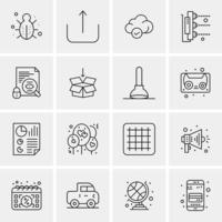 16 iconos universales de negocios vector ilustración de icono creativo para usar en proyectos relacionados con la web y dispositivos móviles