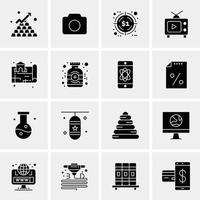 16 iconos universales de negocios vector ilustración de icono creativo para usar en proyectos relacionados con la web y dispositivos móviles