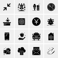 16 iconos universales de negocios vector ilustración de icono creativo para usar en proyectos relacionados con la web y dispositivos móviles