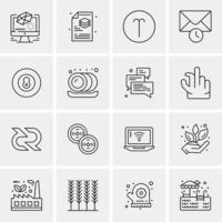 16 iconos universales de negocios vector ilustración de icono creativo para usar en proyectos relacionados con la web y dispositivos móviles