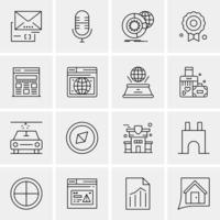 16 iconos universales de negocios vector ilustración de icono creativo para usar en proyectos relacionados con la web y dispositivos móviles