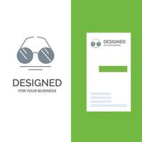 Glasses Eye View Spring Grey Logo Design and Business Card Template vector