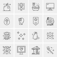 16 iconos universales de negocios vector ilustración de icono creativo para usar en proyectos relacionados con la web y dispositivos móviles