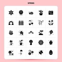 Solid 25 Spring Icon set Vector Glyph Style Design Black Icons Set Web and Mobile Business ideas design Vector Illustration