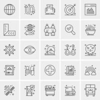 25 iconos de negocios universales vector ilustración de icono creativo para usar en proyectos relacionados con la web y dispositivos móviles