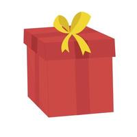 Gift red box tied with a gold ribbon vector rillustration