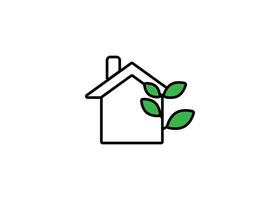 Eco house icon design template vector isolated illustration