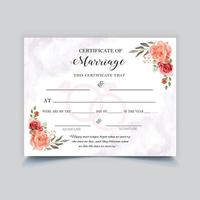 certificado de matrimonio gratis vector