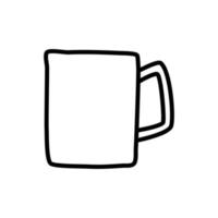 vector de arte de línea dibujada a mano de taza estética