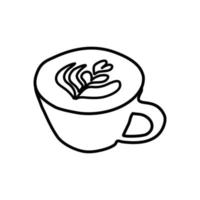 Aesthetic cup handdrawn line art vector