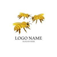 Bee logo vector icon illustration