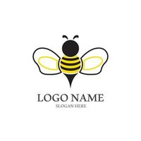 abeja logo vector icono ilustración