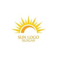 Sun icon logo design template vector