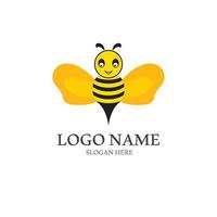 abeja logo vector icono ilustración