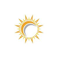 Sun icon logo design template vector
