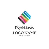 Digital book logo icon technology vector