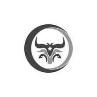 icono de vector de logotipo de cabeza de toro