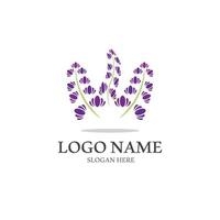 Fresh lavender flower icon logo vector