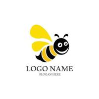 Bee logo vector icon illustration