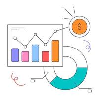 Financial analysis flat animated illustration vector