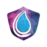 Safe water logo template design. Water Care logo vector design.