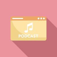 Web podcast icon, flat style vector