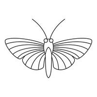 icono de mariposa polilla halcón, estilo de contorno vector