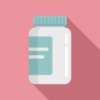 Digestion capsule jar icon, flat style vector