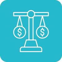 Money Scale Line Round Corner Background Icons vector