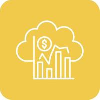 Cloud Statistics Line Round Corner Background Icons vector