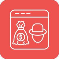 Robbery Line Round Corner Background Icons vector