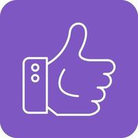 Thumbs Up Line Round Corner Background Icons vector