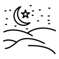 Desert Night Line Icon vector