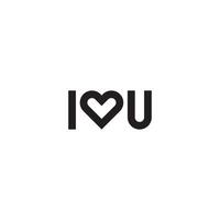 I Love You logo or icon design vector