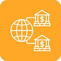 Internet Banking Line Round Corner Background Icons vector