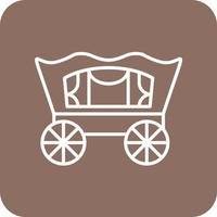 Desert Carriage Line Round Corner Background Icons vector