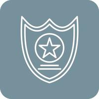 Sheriff Badge Line Round Corner Background Icons vector