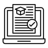 Approved Assignment Line Icon vector