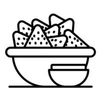 icono de línea de nachos vector