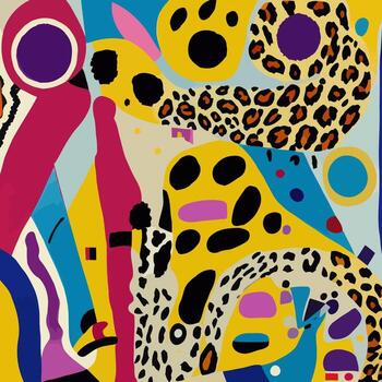estilizado mínimo guepardo leopardo arte abstracto vector